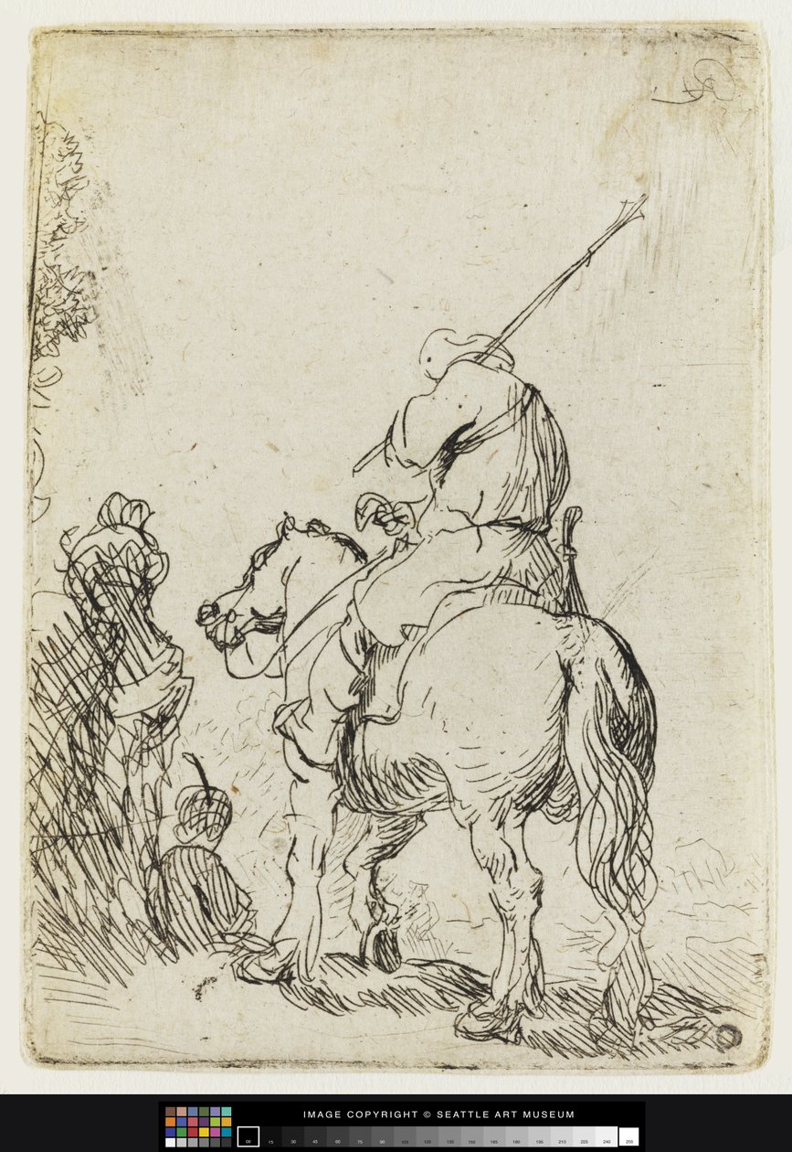 Ein Soldat mit Turban zu Pferd, um 1632 von Rembrandt van Rijn