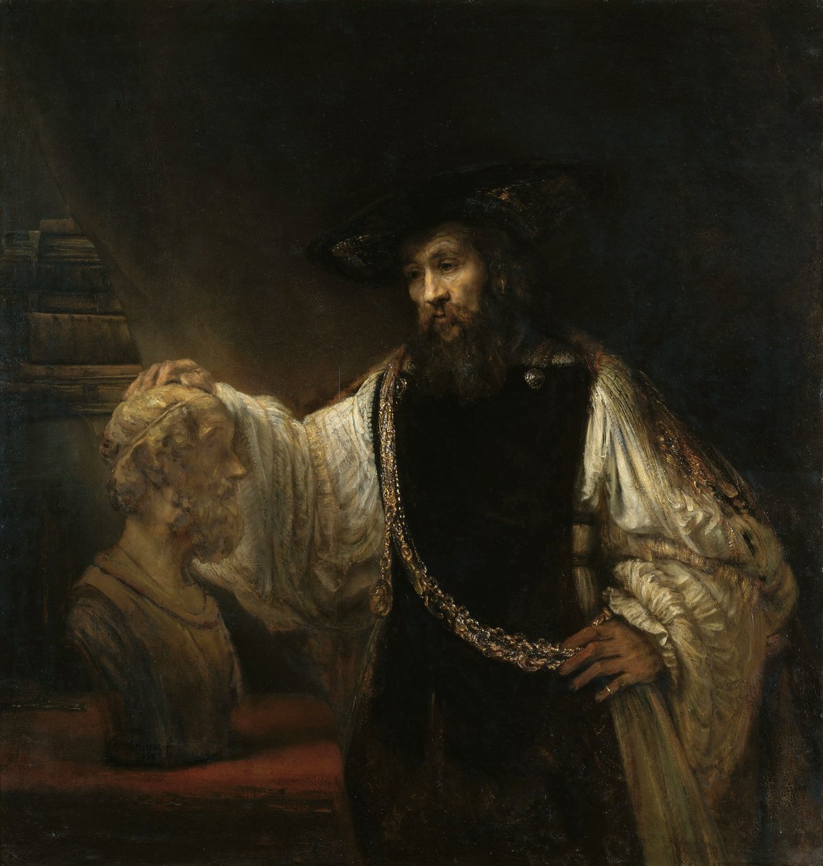 Aristoteles (384-322 v. Chr.) mit einer Büste von Homer von Rembrandt van Rijn