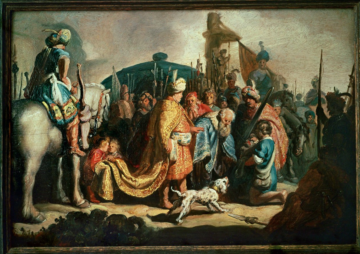 David bietet König Saul den Kopf Goliaths an von Rembrandt Harmensz. van Rijn