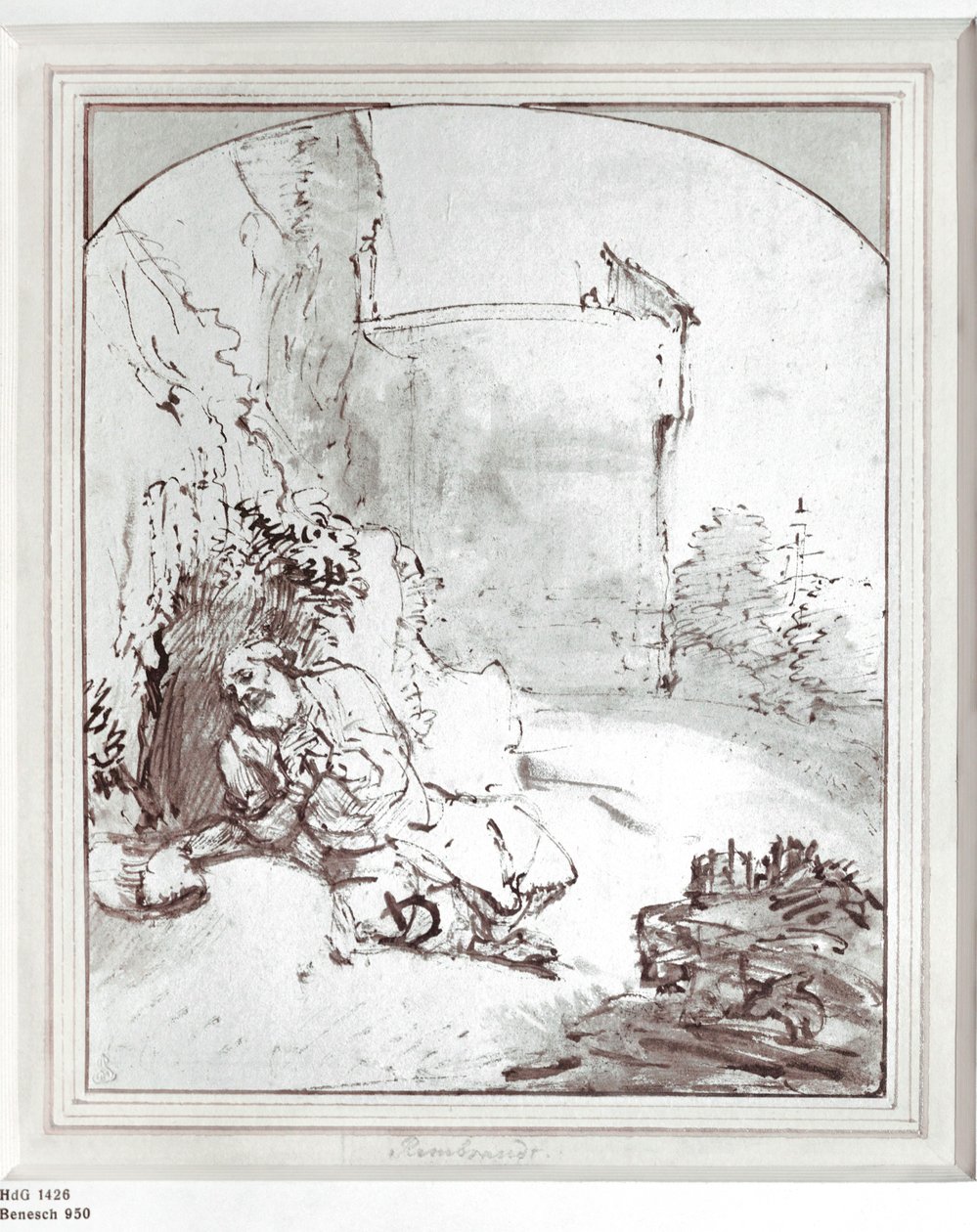 Jona an den Mauern von Ninive, Mesopotamien von Rembrandt Harmensz. van Rijn