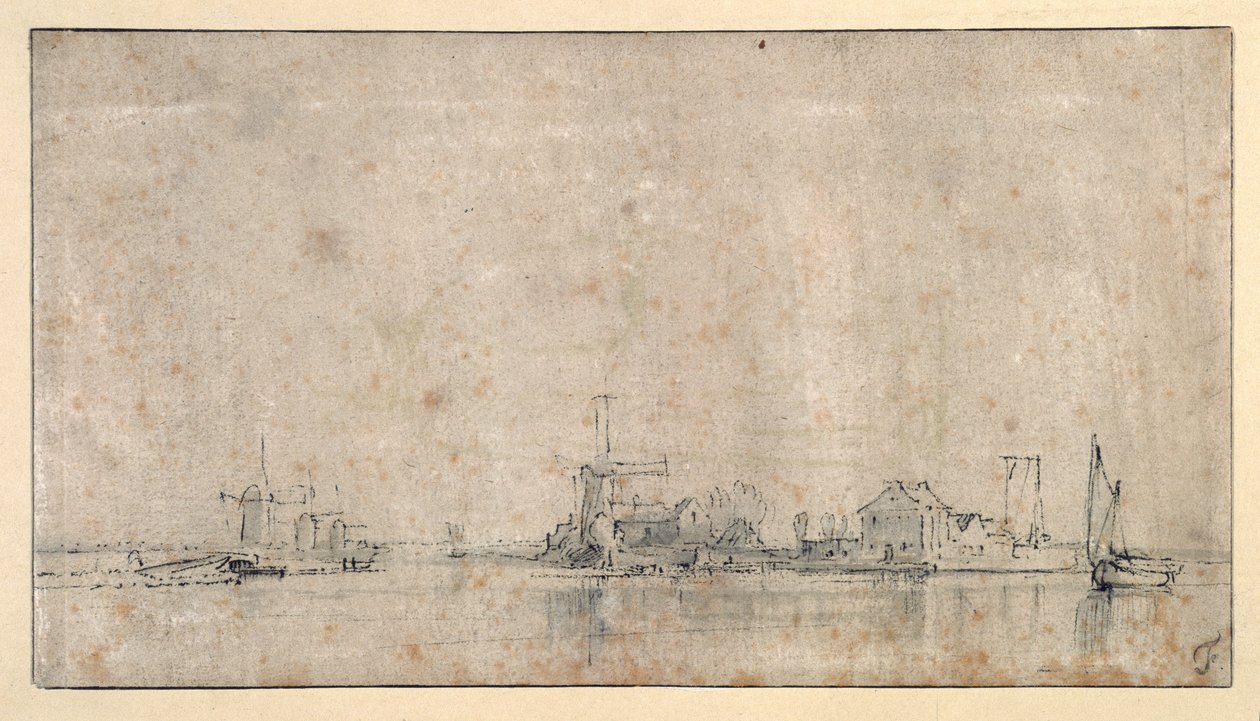 Die Amstel am Omval, ca. 1650-53 von Rembrandt Harmensz. van Rijn