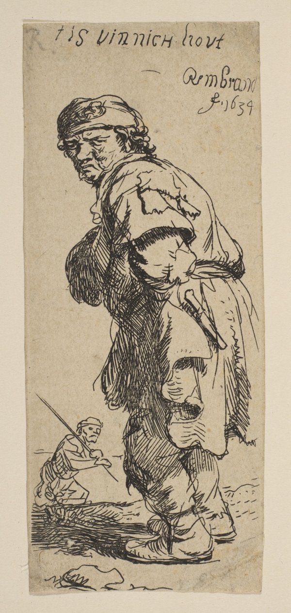 Ein Bauer ruft: T is vinnich kout, 1634 von Rembrandt van Rijn