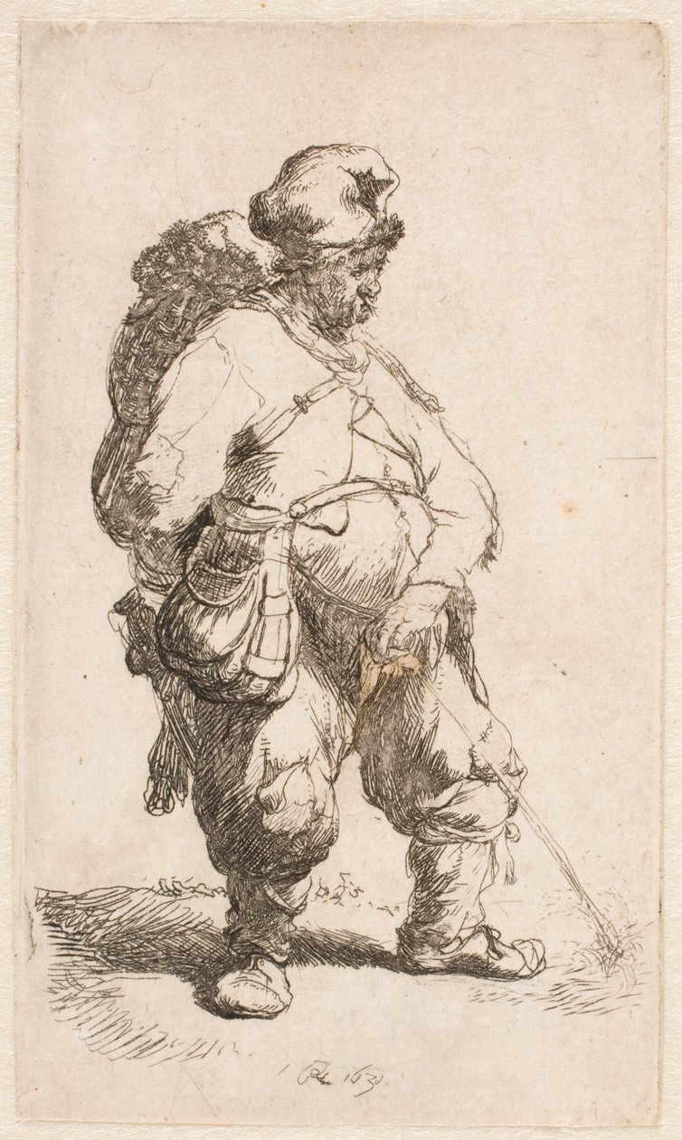 Ein Mann, der Wasser lässt von Rembrandt van Rijn