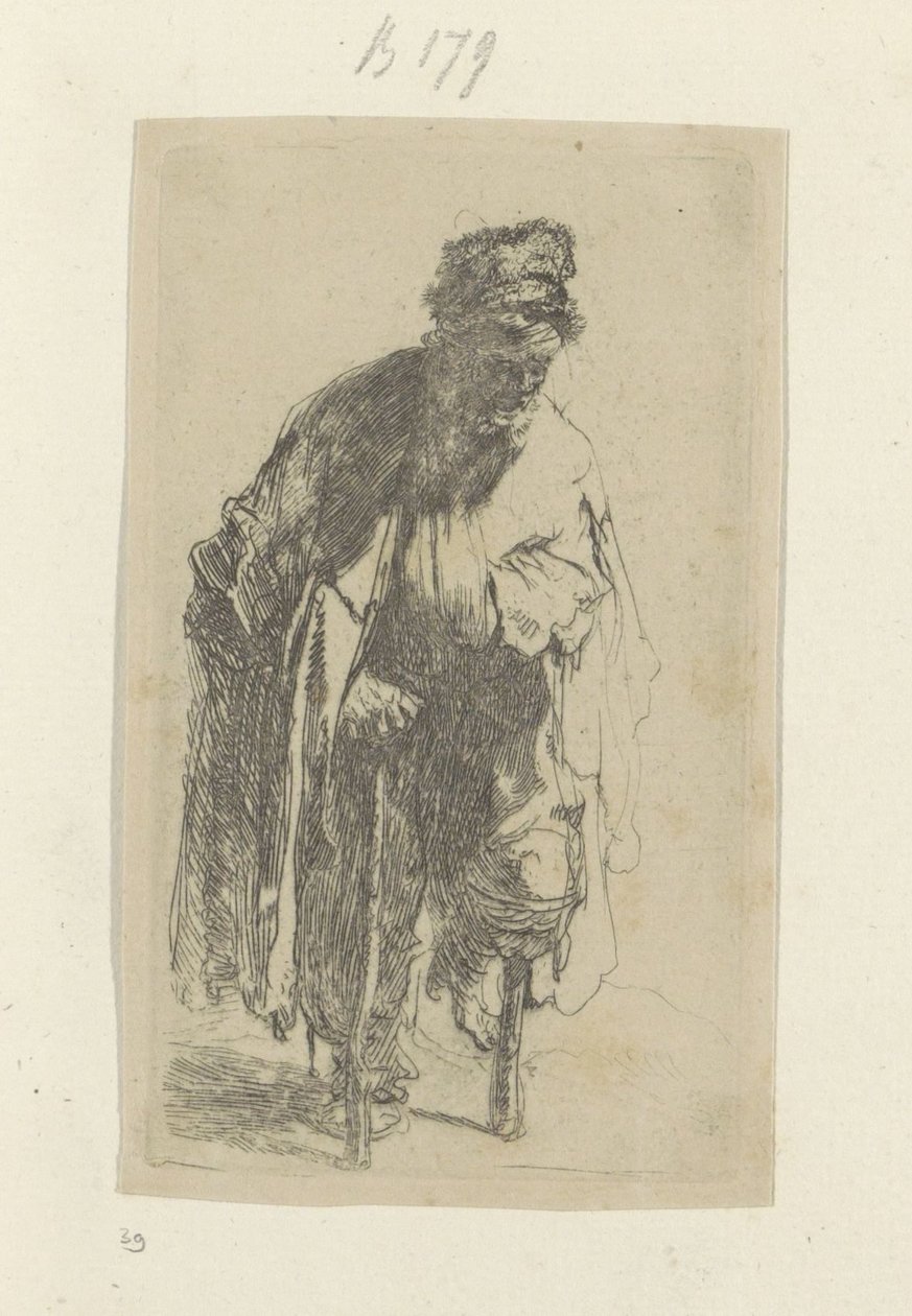 Bettler mit Holzbein von Rembrandt van Rijn
