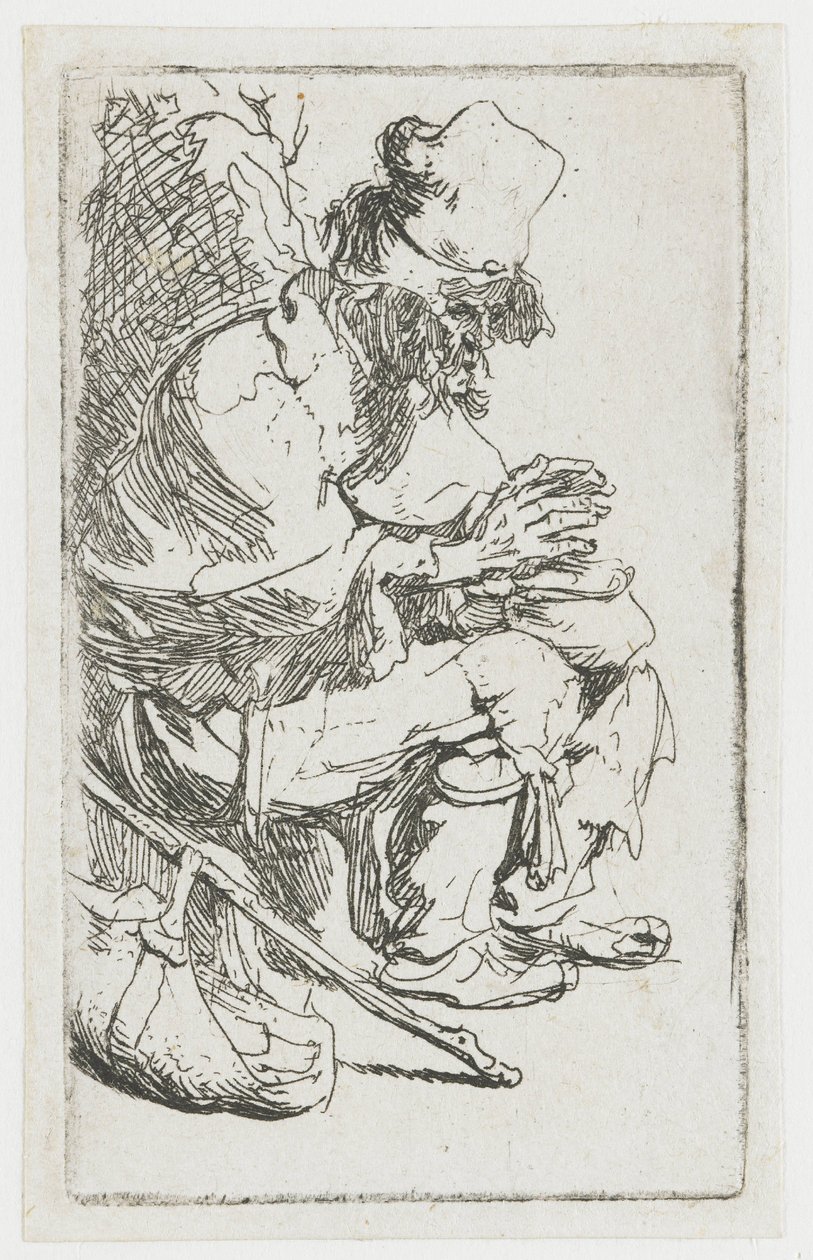 Bettler wärmt seine Hände von Rembrandt van Rijn