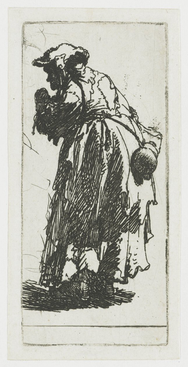 Bettlerin mit einem Kürbis von Rembrandt van Rijn