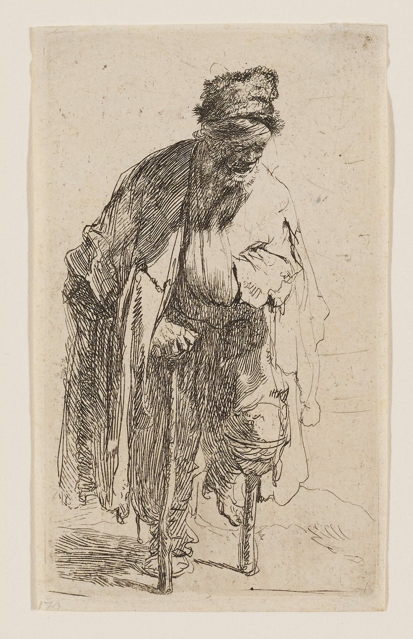 Bettler mit Holzbein von Rembrandt van Rijn
