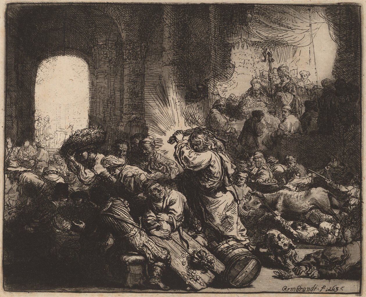 Christus vertreibt die Geldwechsler aus dem Tempel von Rembrandt van Rijn