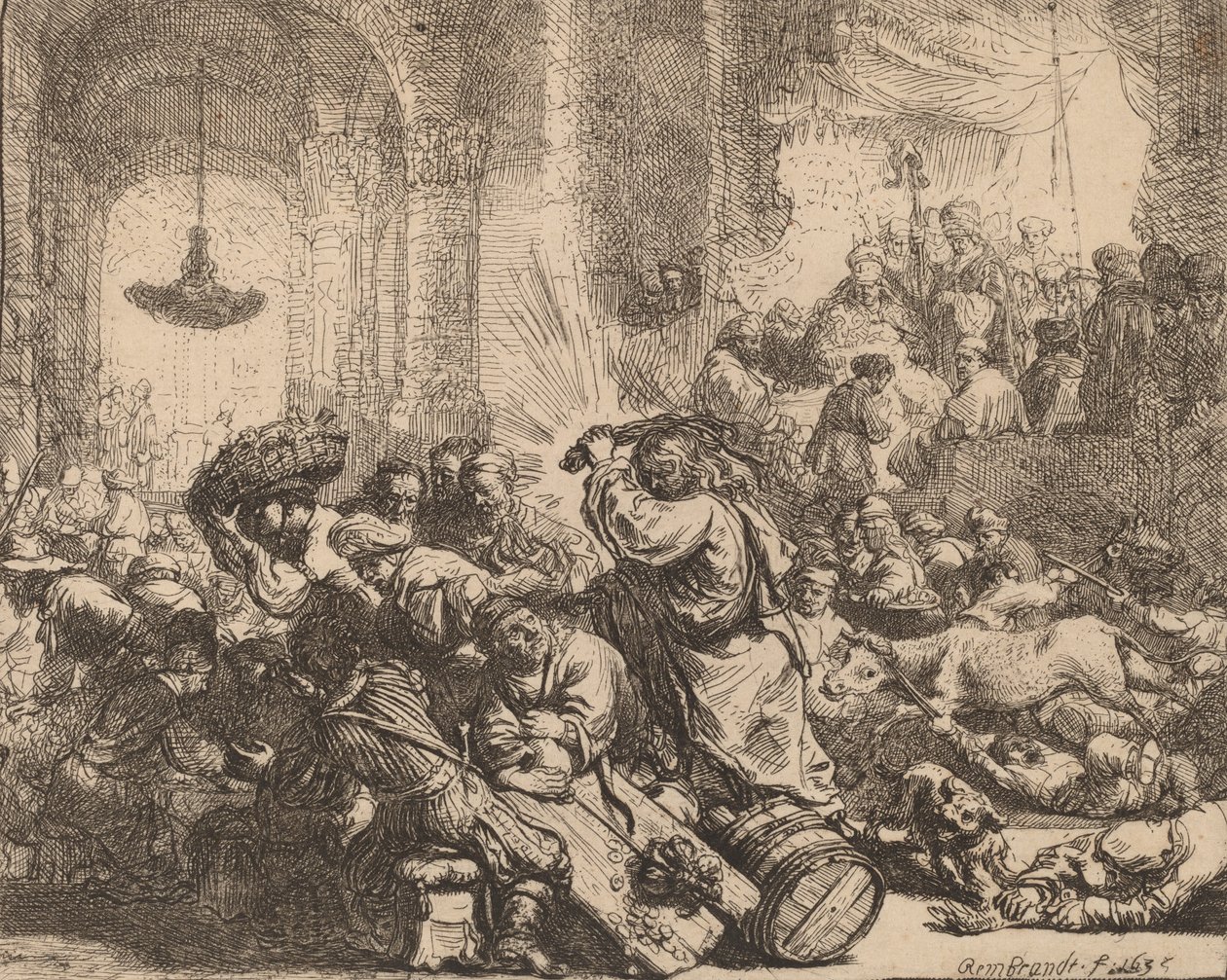 Christus vertreibt die Geldwechsler aus dem Tempel, 1635 von Rembrandt van Rijn
