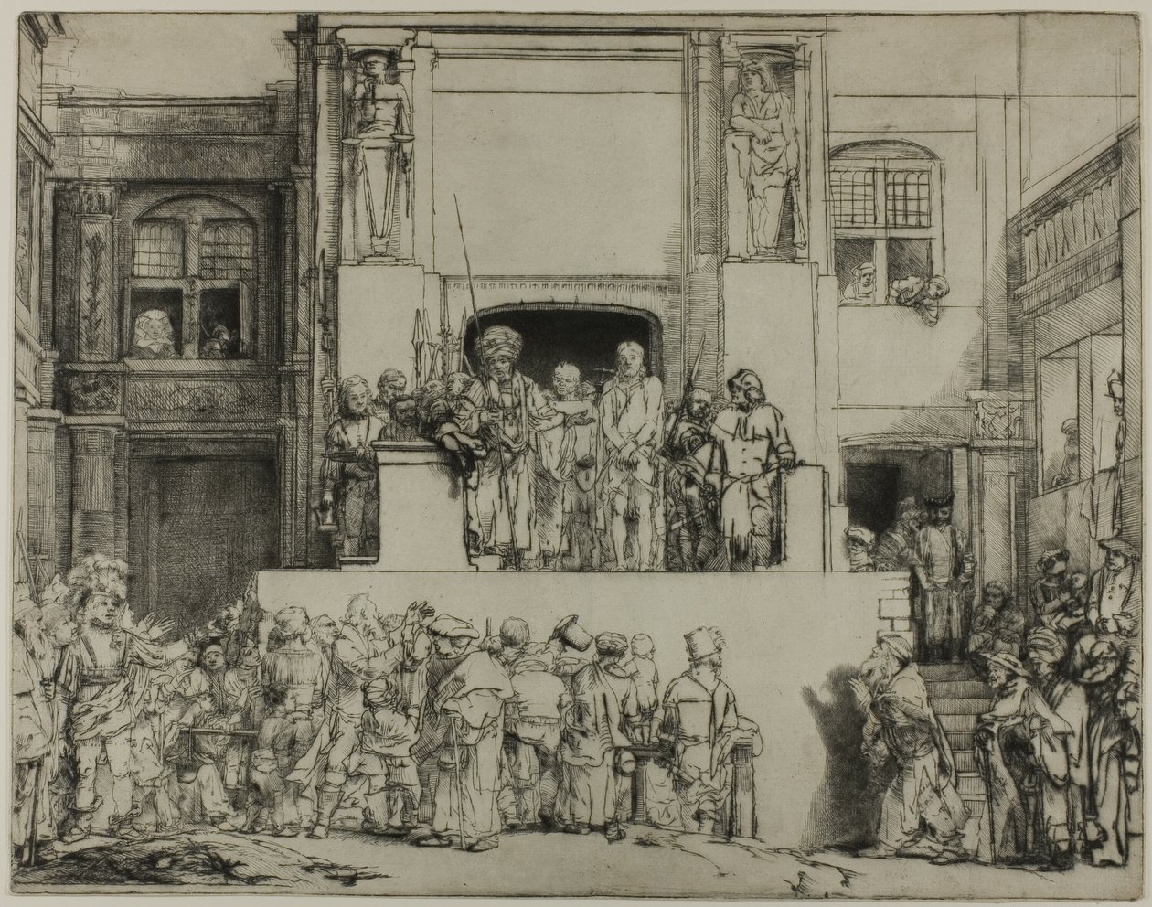 Christus dem Volk präsentiert: Längliche Platte von Rembrandt van Rijn