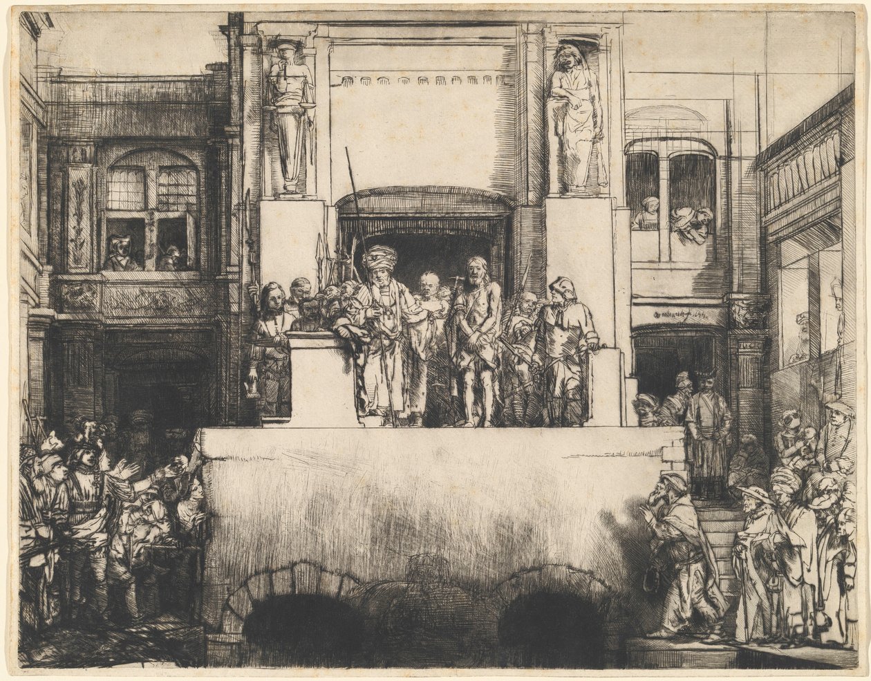 Christus dem Volk präsentiert: Längliche Platte von Rembrandt van Rijn