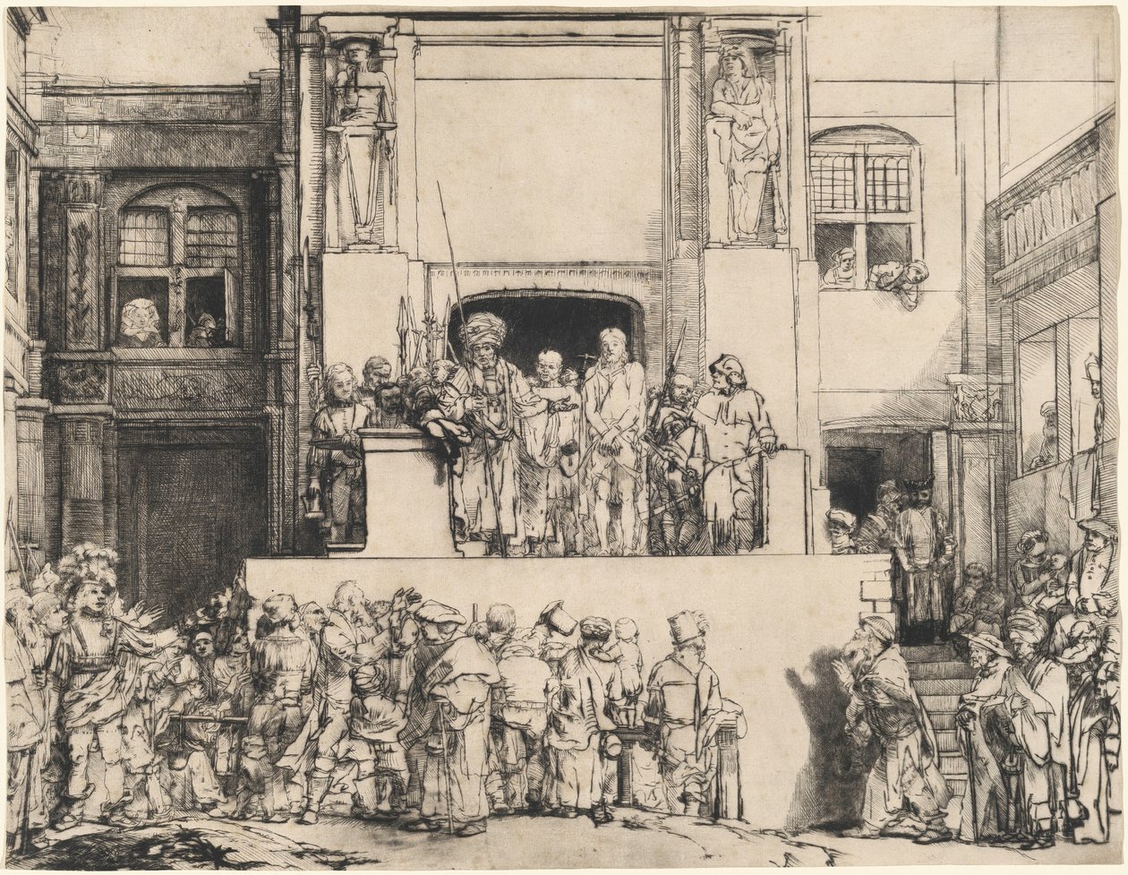 Christus dem Volk präsentiert: Längliche Platte von Rembrandt van Rijn
