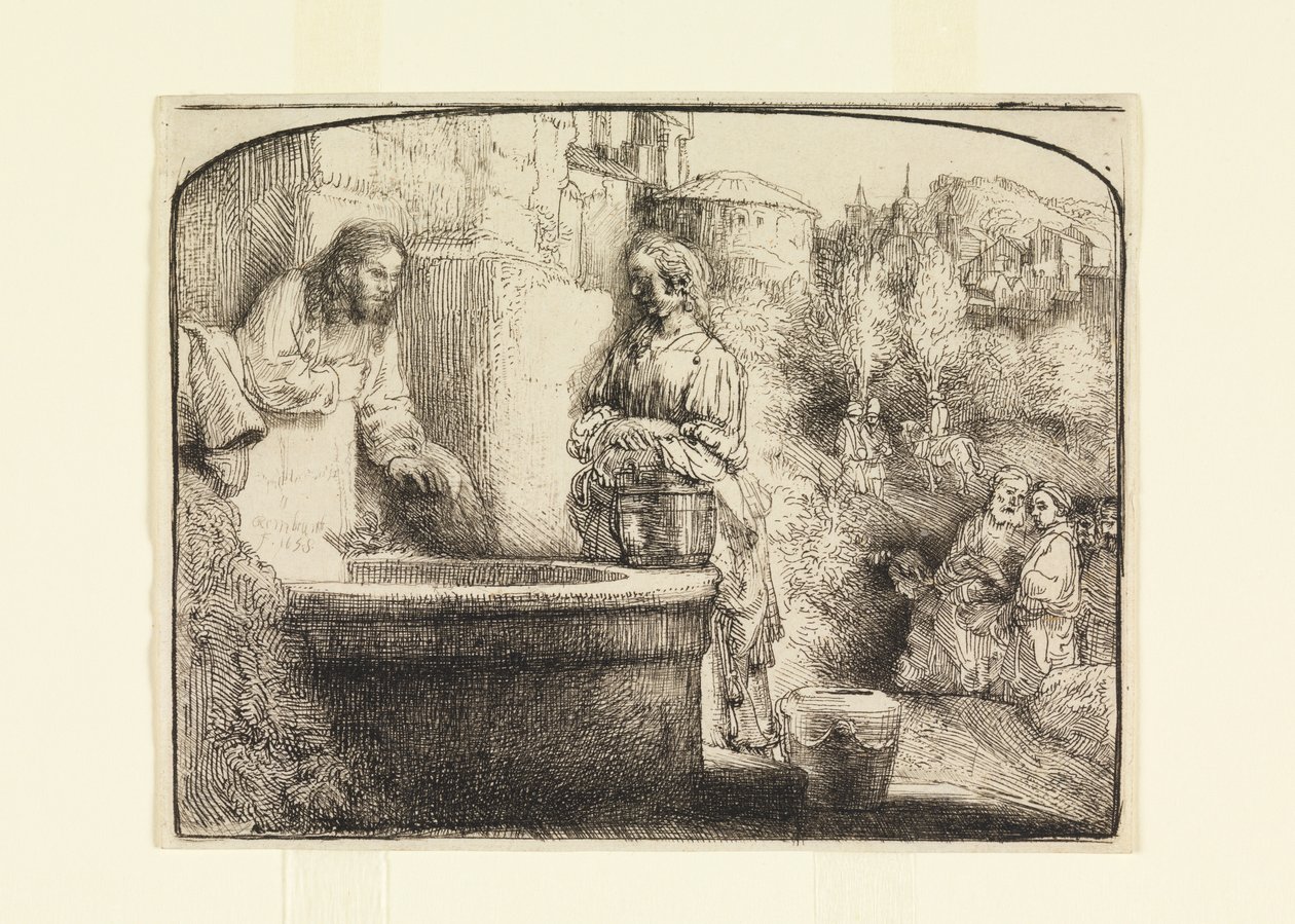Christus und die Frau von Samaria von Rembrandt van Rijn
