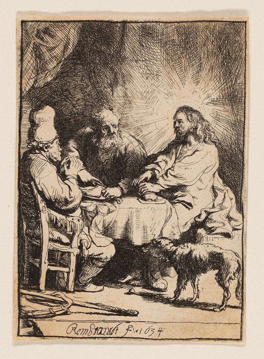 Christus in Emmaus: Die kleinere Platte von Rembrandt van Rijn