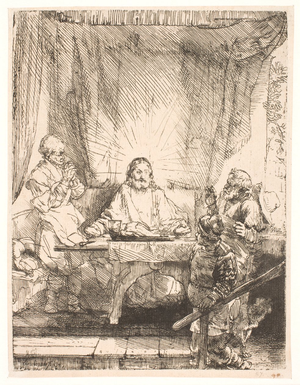Christus in Emmaus: die größere Platte von Rembrandt van Rijn