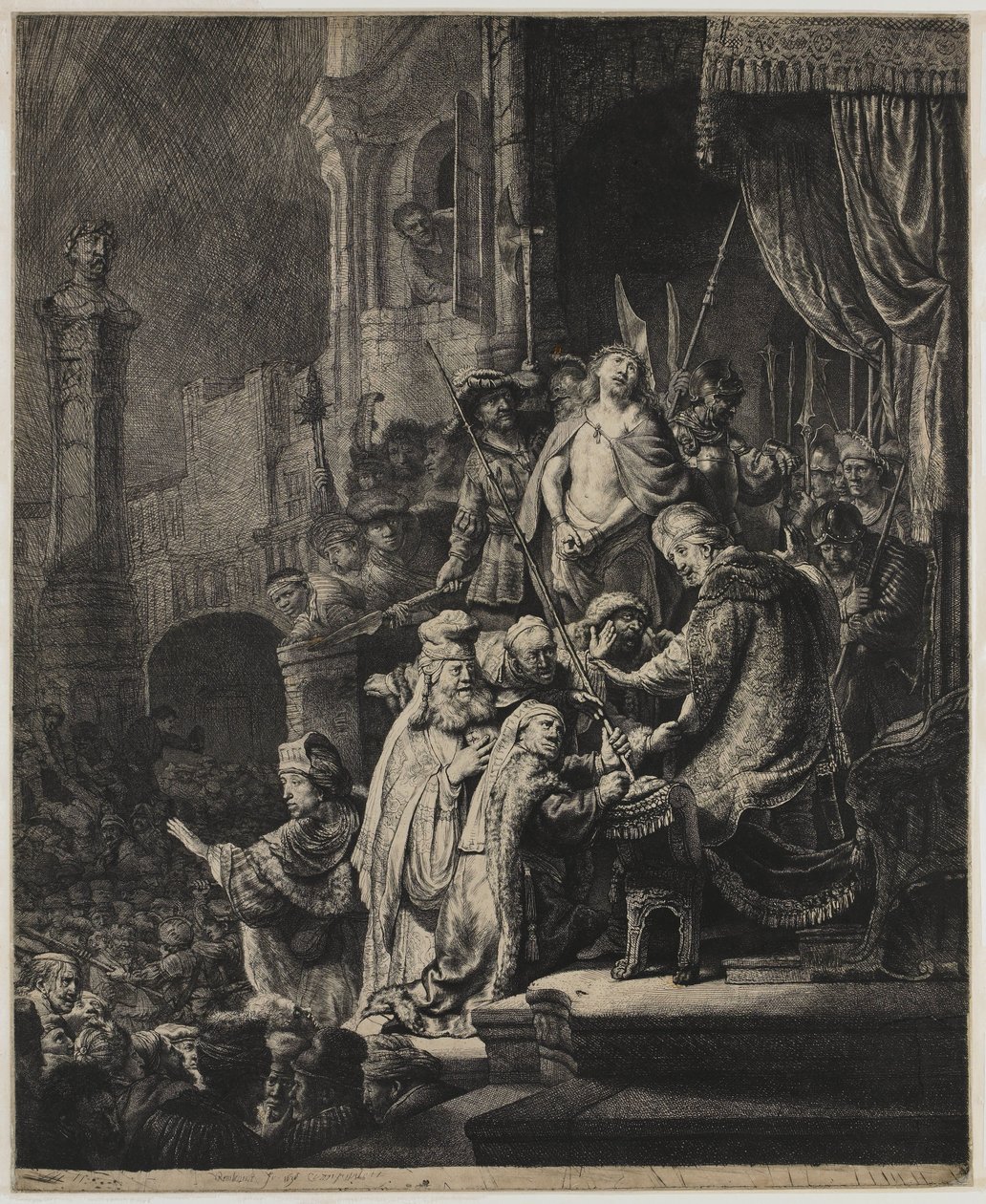 Christus vor Pilatus: große Platte von Rembrandt van Rijn