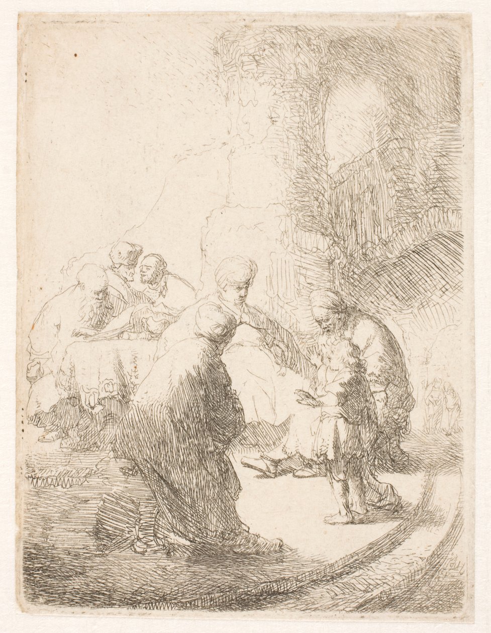 Christus im Disput mit den Gelehrten: kleine Platte von Rembrandt van Rijn