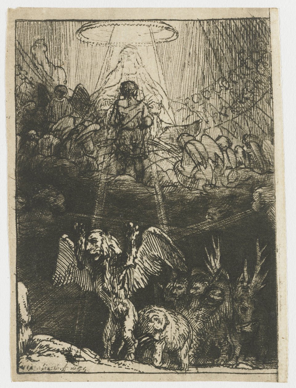Daniels Vision von den vier Tieren von Rembrandt van Rijn