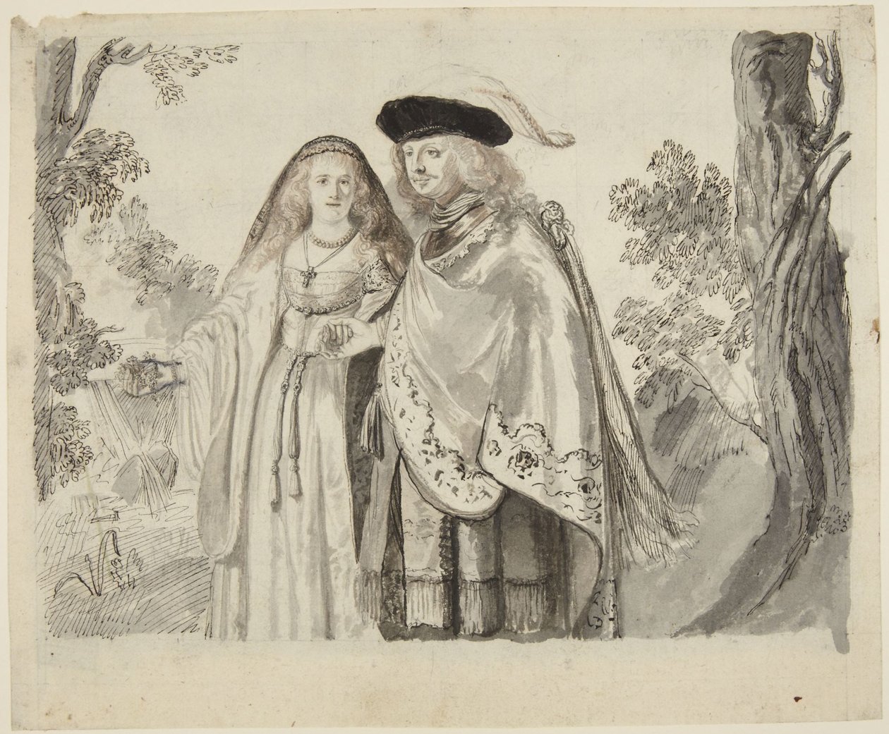 Der Mann mit der weißen Feder von Rembrandt van Rijn