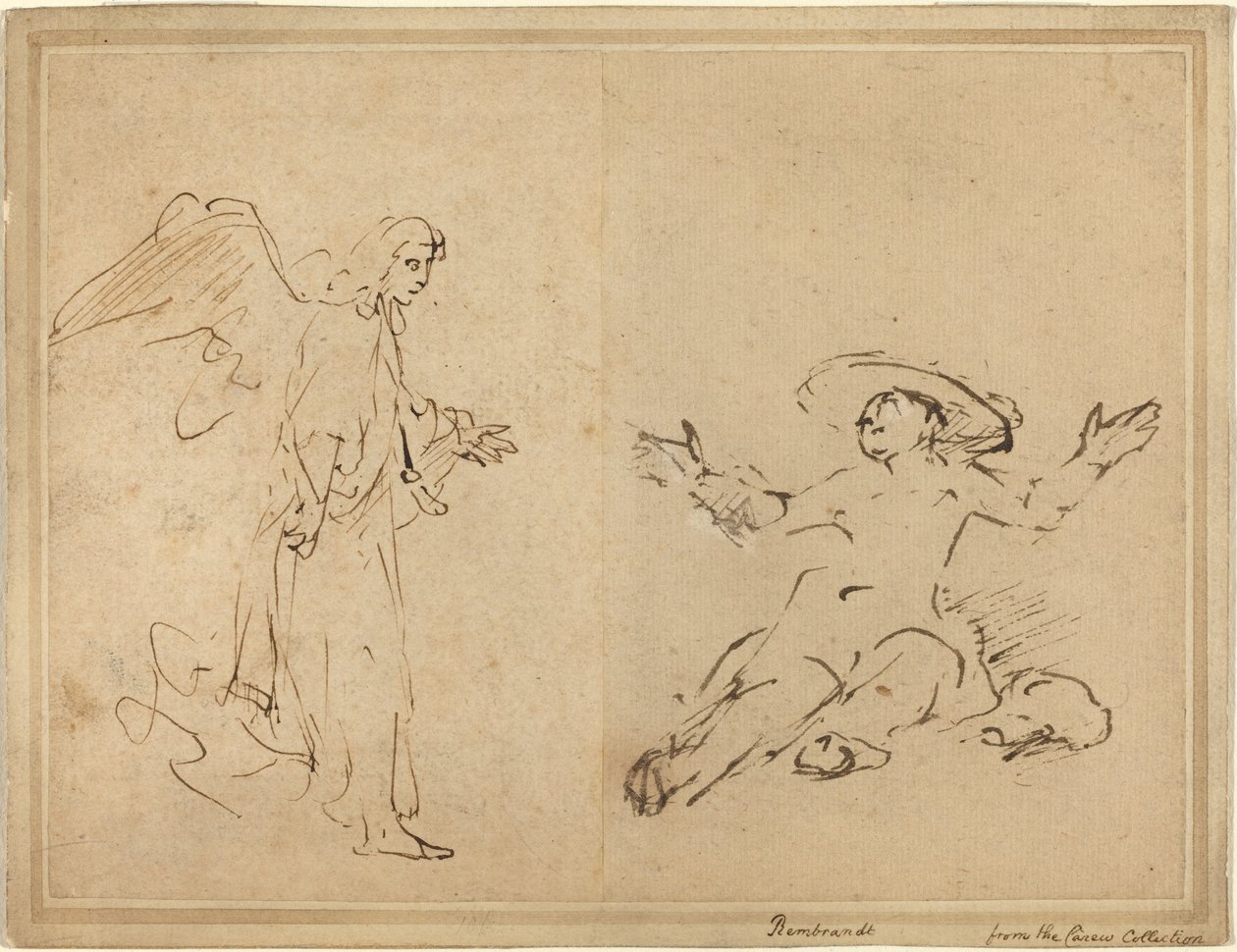 Hagar am Brunnen sitzend von Rembrandt van Rijn