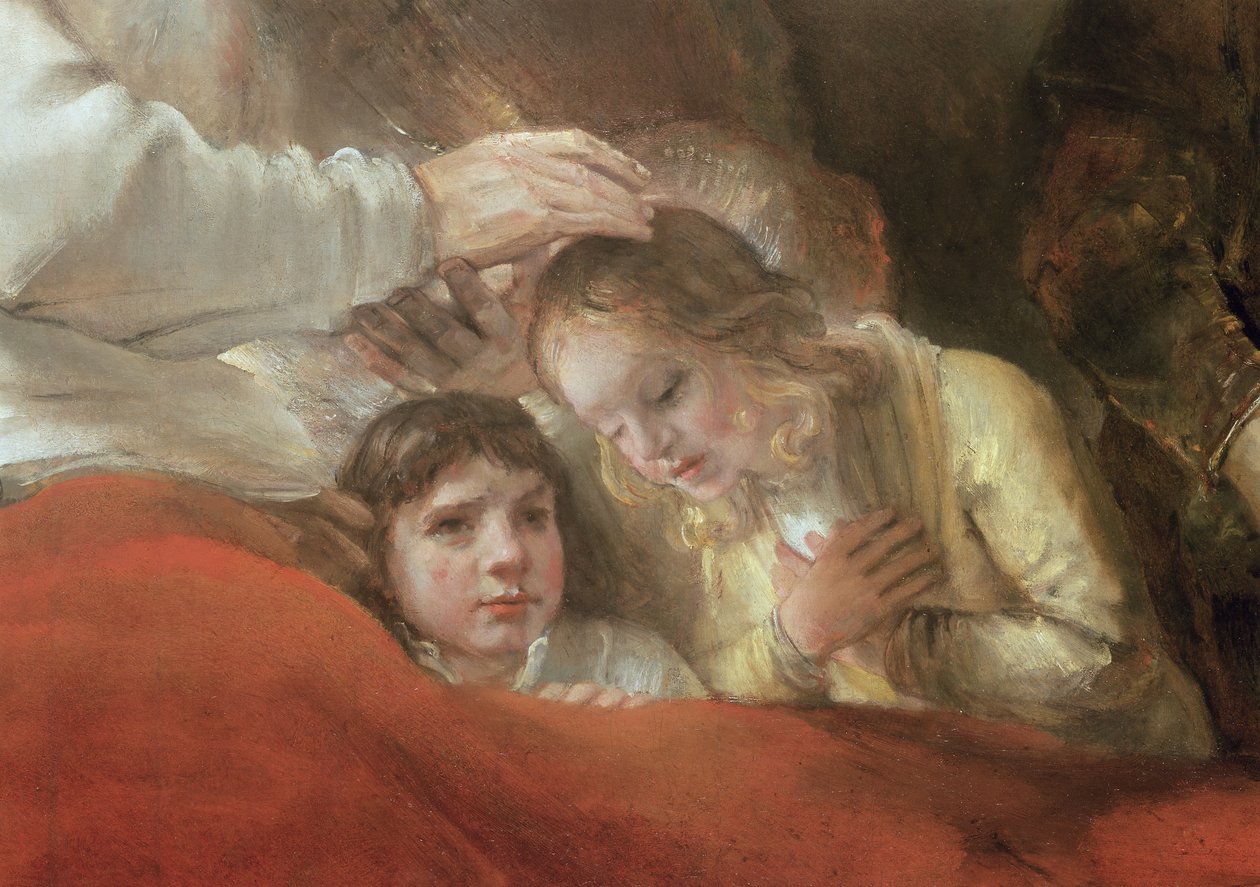 Jakob segnet die Söhne Josephs, 1656 (Detail) von Rembrandt van Rijn
