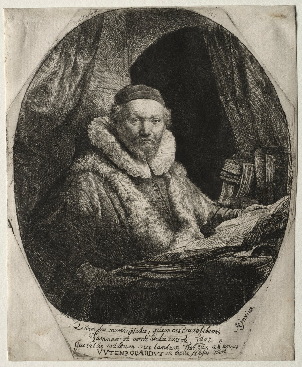 Jan Uytenbogaert, Prediger der Remonstranten, 1635 von Rembrandt van Rijn