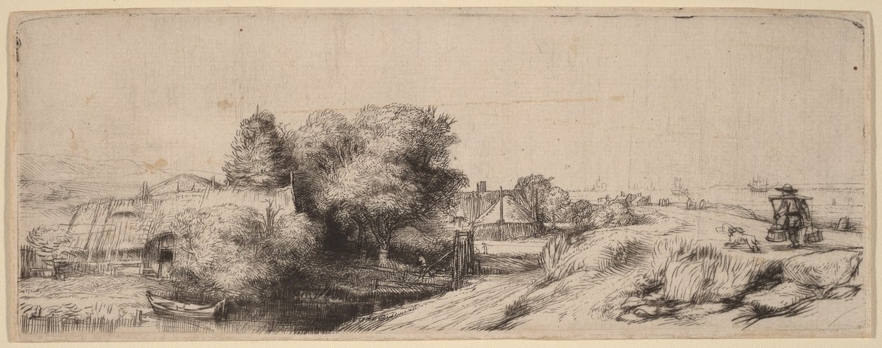 Landschaft mit einem Milchmann von Rembrandt van Rijn