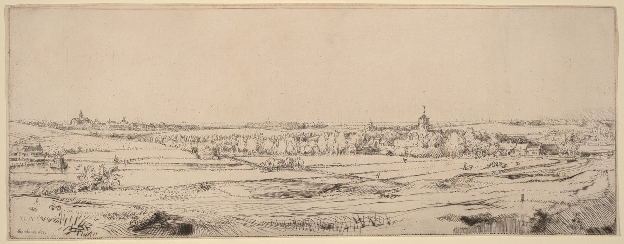 Landschaft mit Blick auf Haarlem (Das Goldwägerfeld) von Rembrandt van Rijn