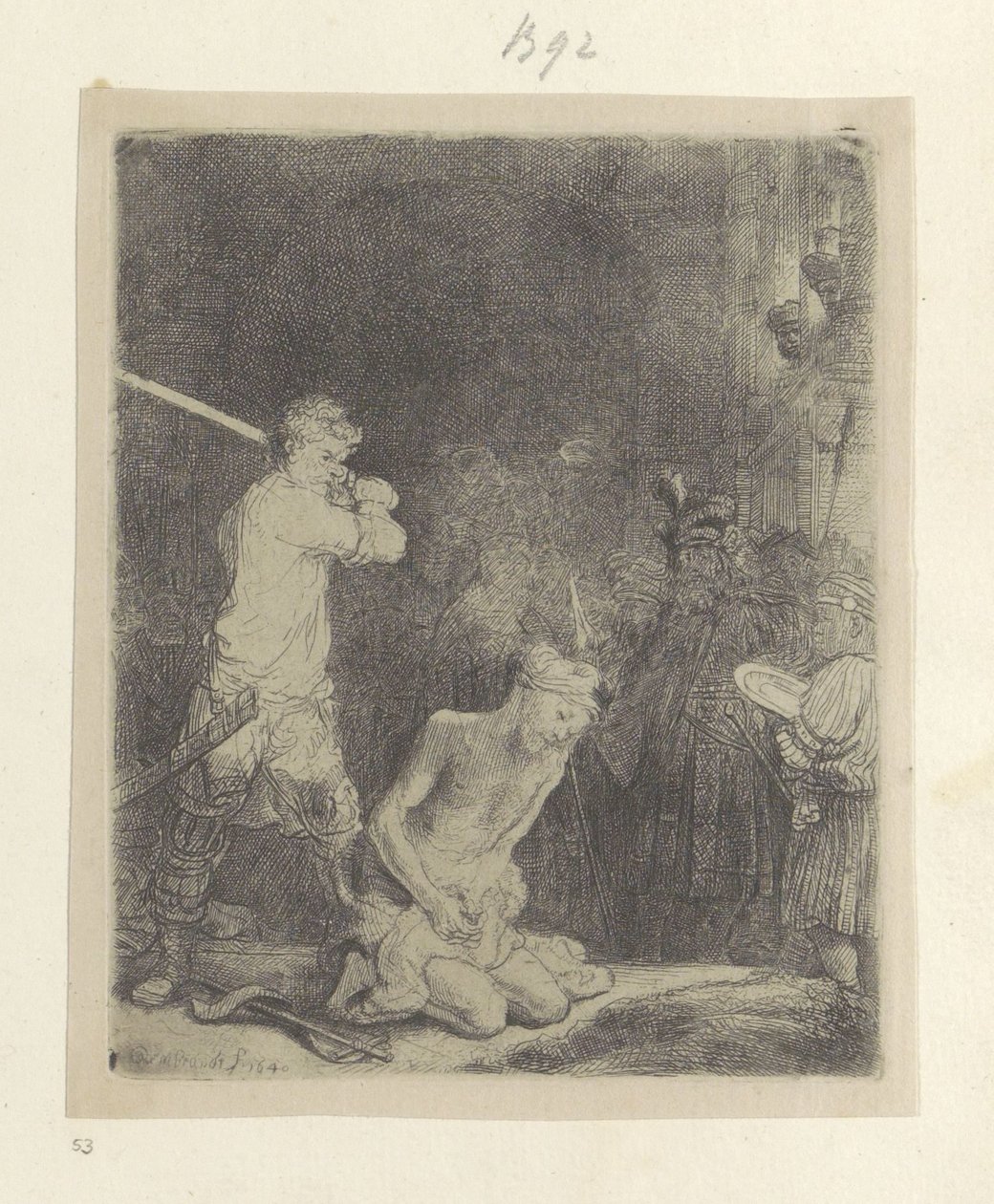 Enthauptung von Johannes dem Täufer (Recueil de quatre-vingt-cinq estampes originales) von Rembrandt van Rijn
