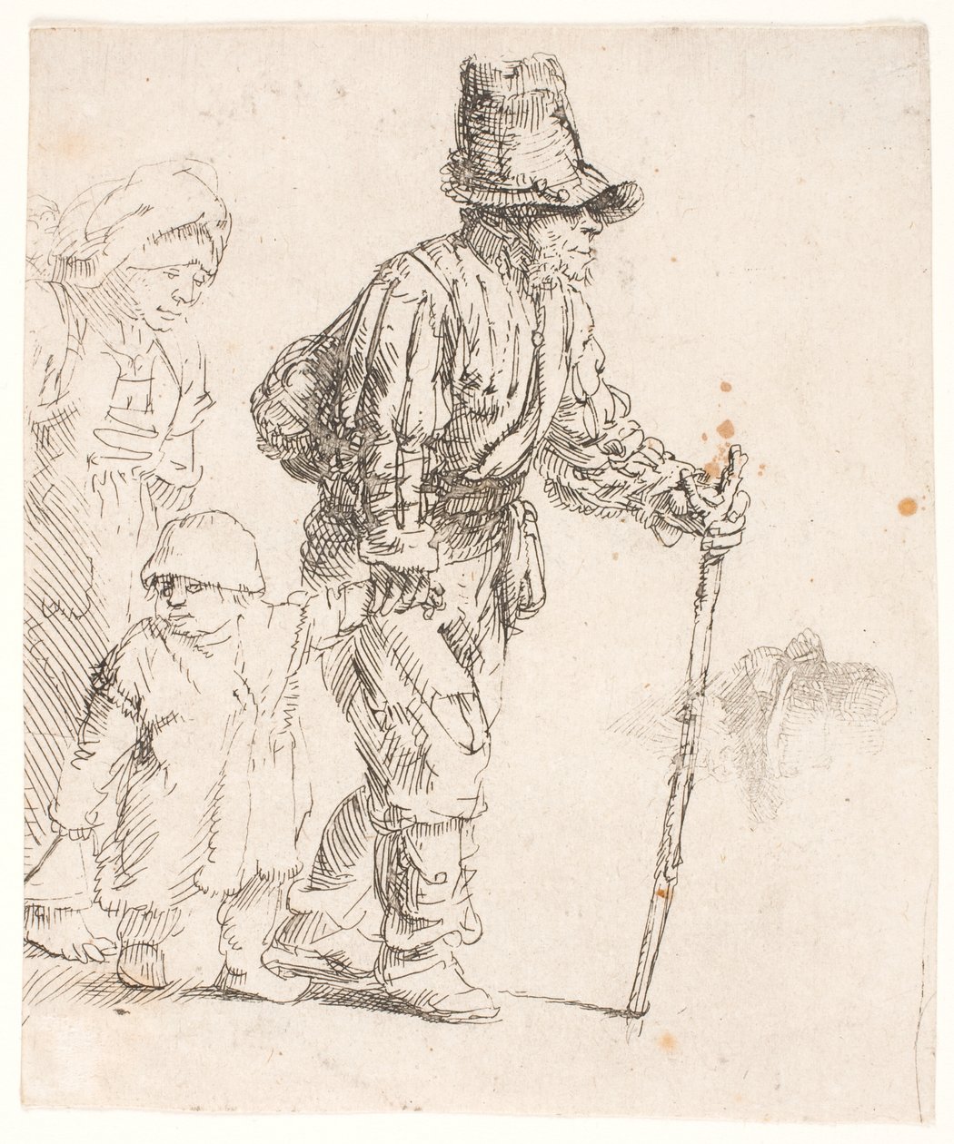 Bauernfamilie auf Wanderschaft von Rembrandt van Rijn