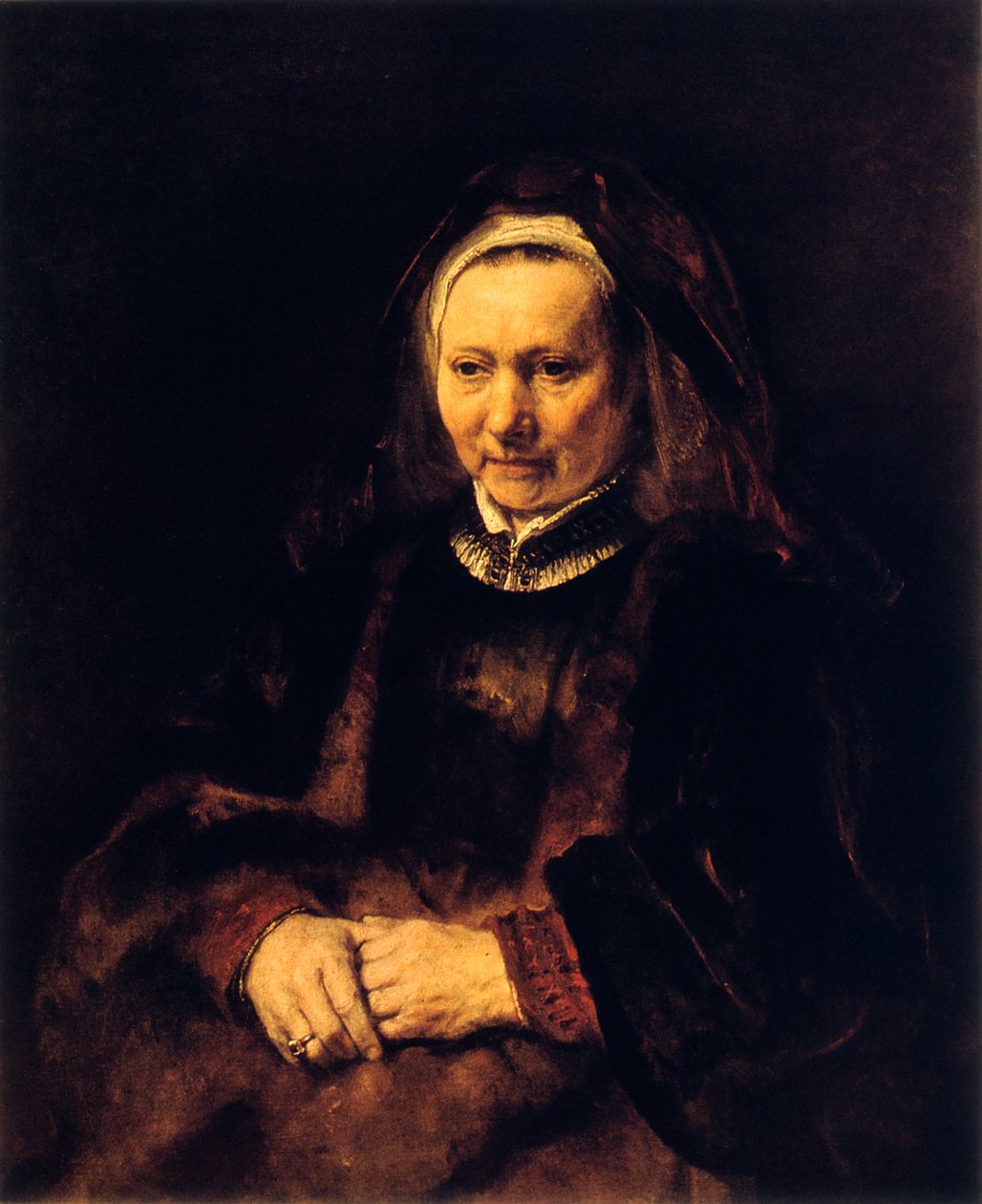 Porträt einer alten Frau, 17. Jahrhundert von Rembrandt van Rijn