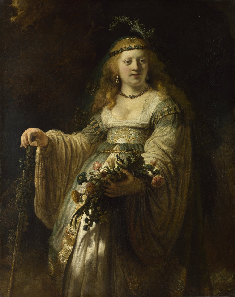 Saskia van Uylenburgh im arkadischen Kostüm, 1635 von Rembrandt van Rijn
