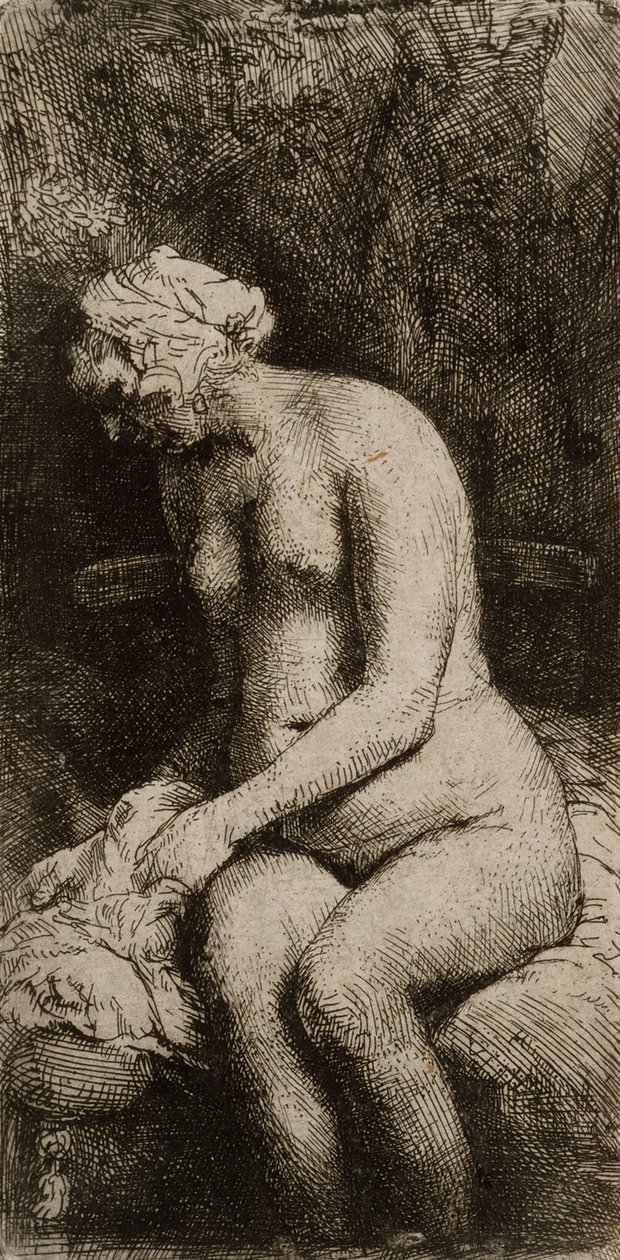 Sitzender Akt von Rembrandt van Rijn