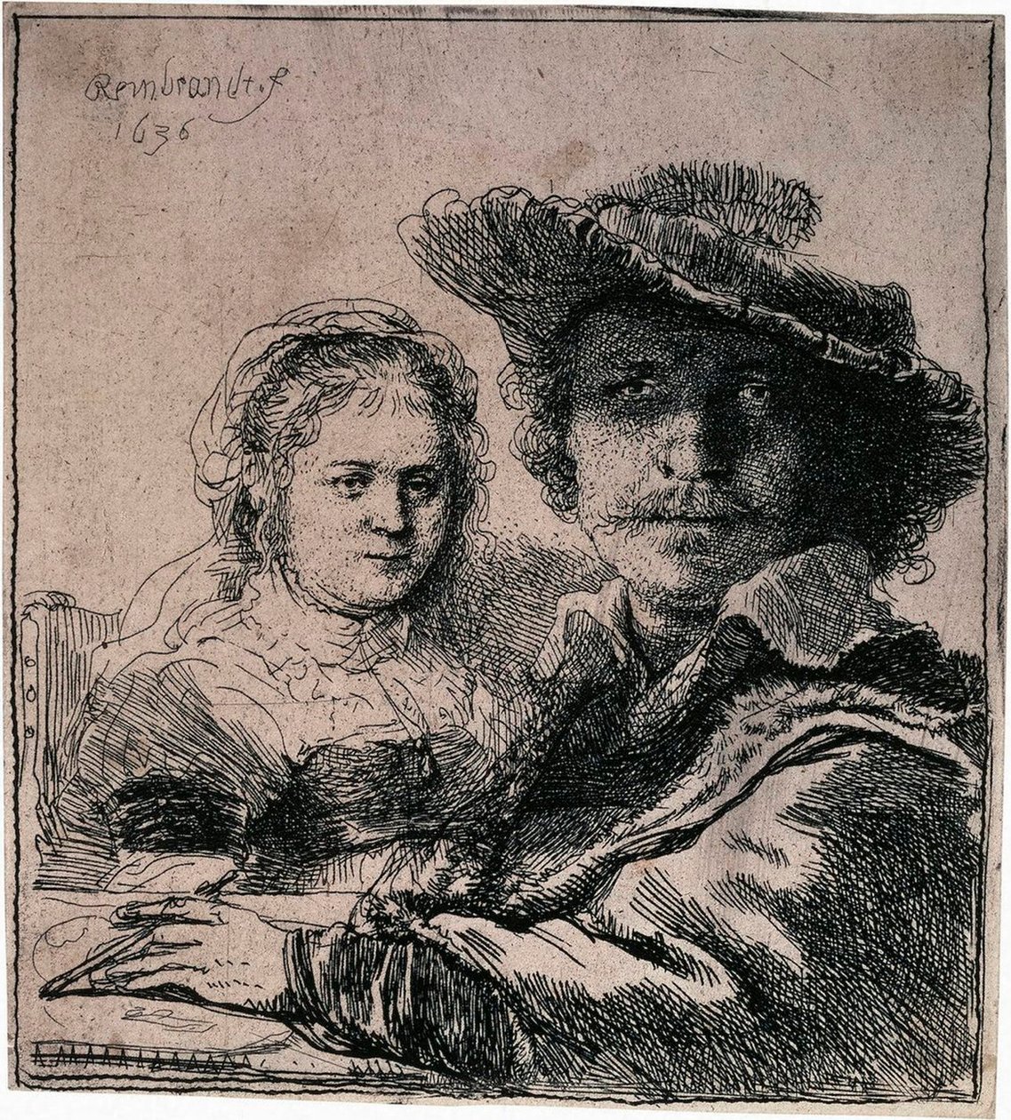 Selbstporträt mit Saskia, 1636 von Rembrandt van Rijn