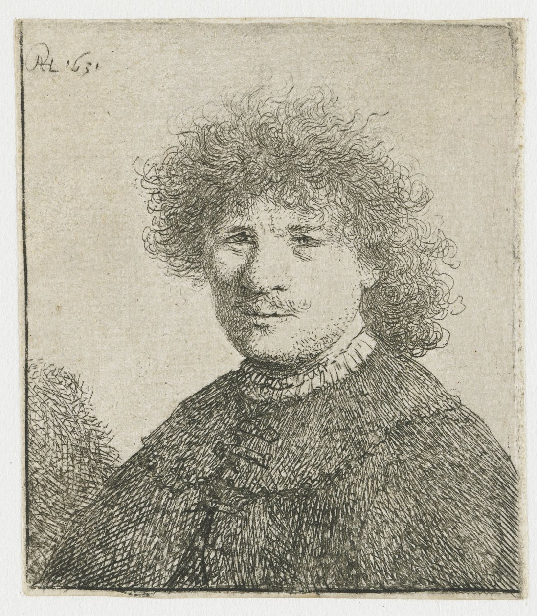 Selbstporträt in einem Mantel mit fallendem Kragen: Büste von Rembrandt van Rijn