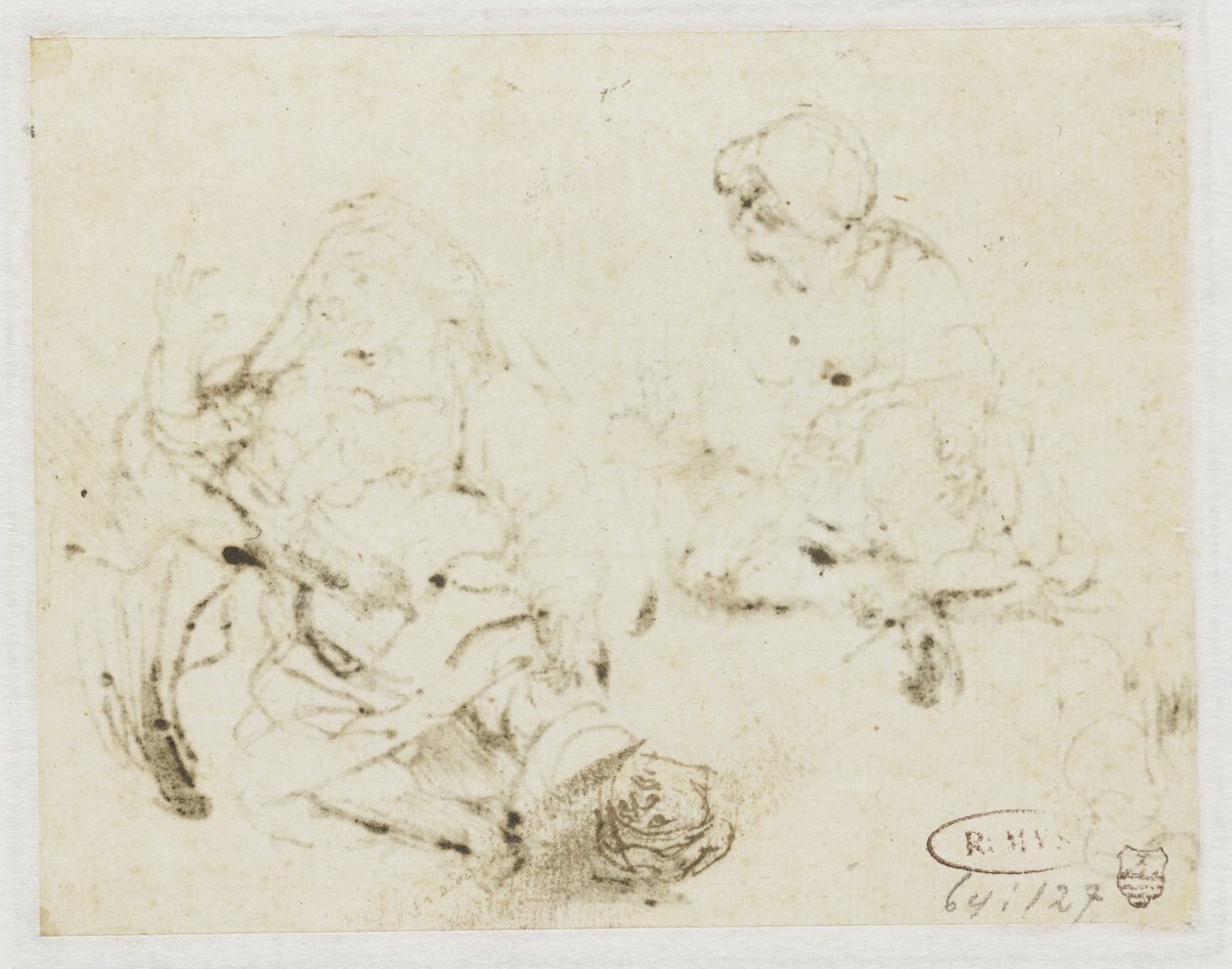 Kleine Studie des Kopfes der kranken Frau von Rembrandt van Rijn