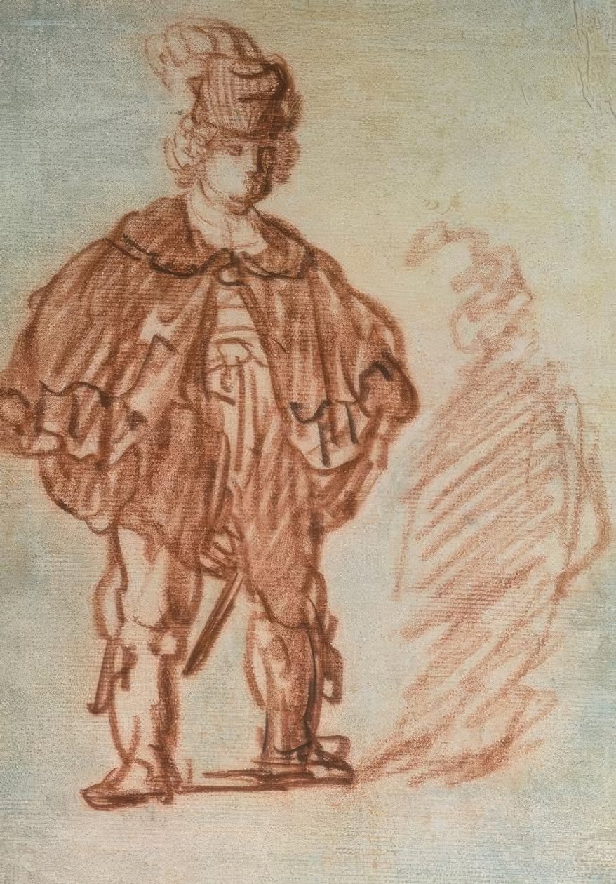 Stehender Schauspieler von Rembrandt van Rijn