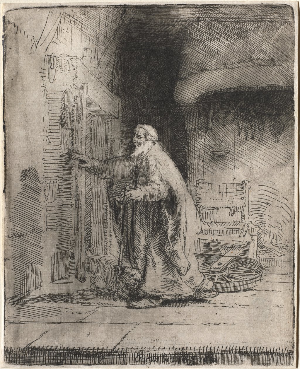 Die Blindheit des Tobit: Die große Platte von Rembrandt van Rijn