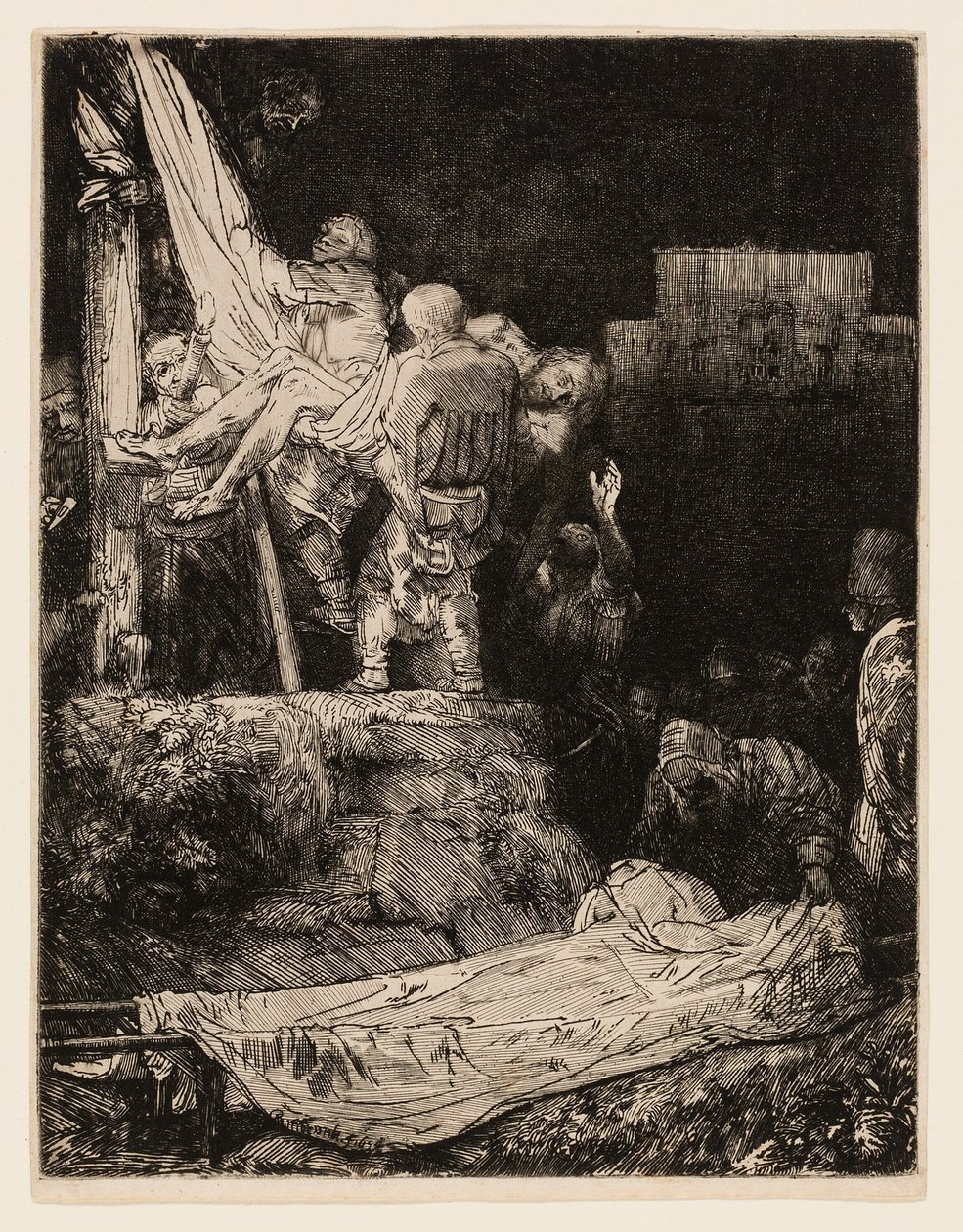 Die Kreuzabnahme bei Fackellicht von Rembrandt van Rijn