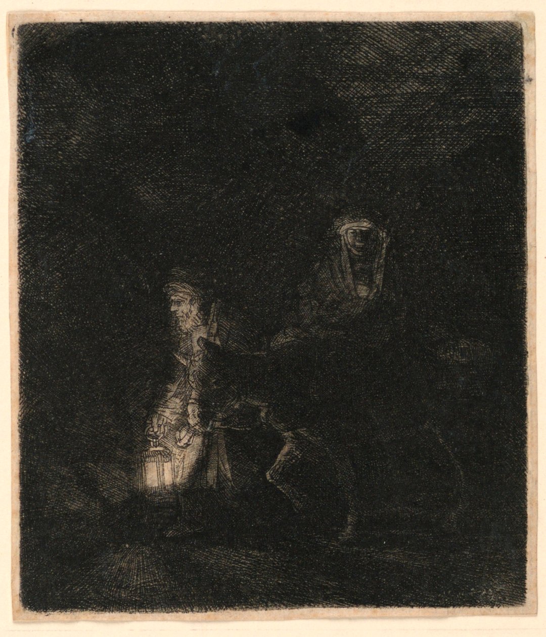 Die Flucht nach Ägypten: Ein Nachtstück von Rembrandt van Rijn