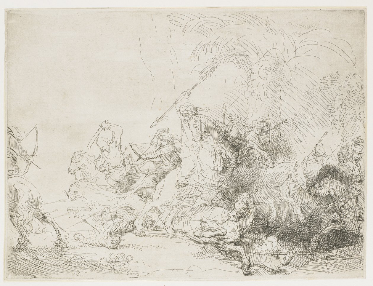 Die große Löwenjagd, 1641 von Rembrandt van Rijn