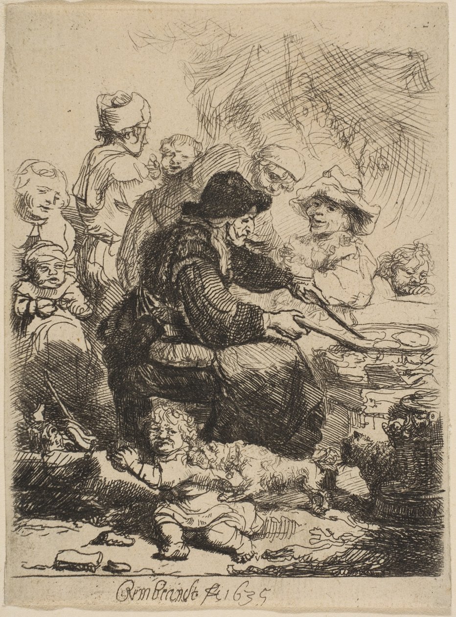 Die Pfannkuchenfrau, 1635 von Rembrandt van Rijn