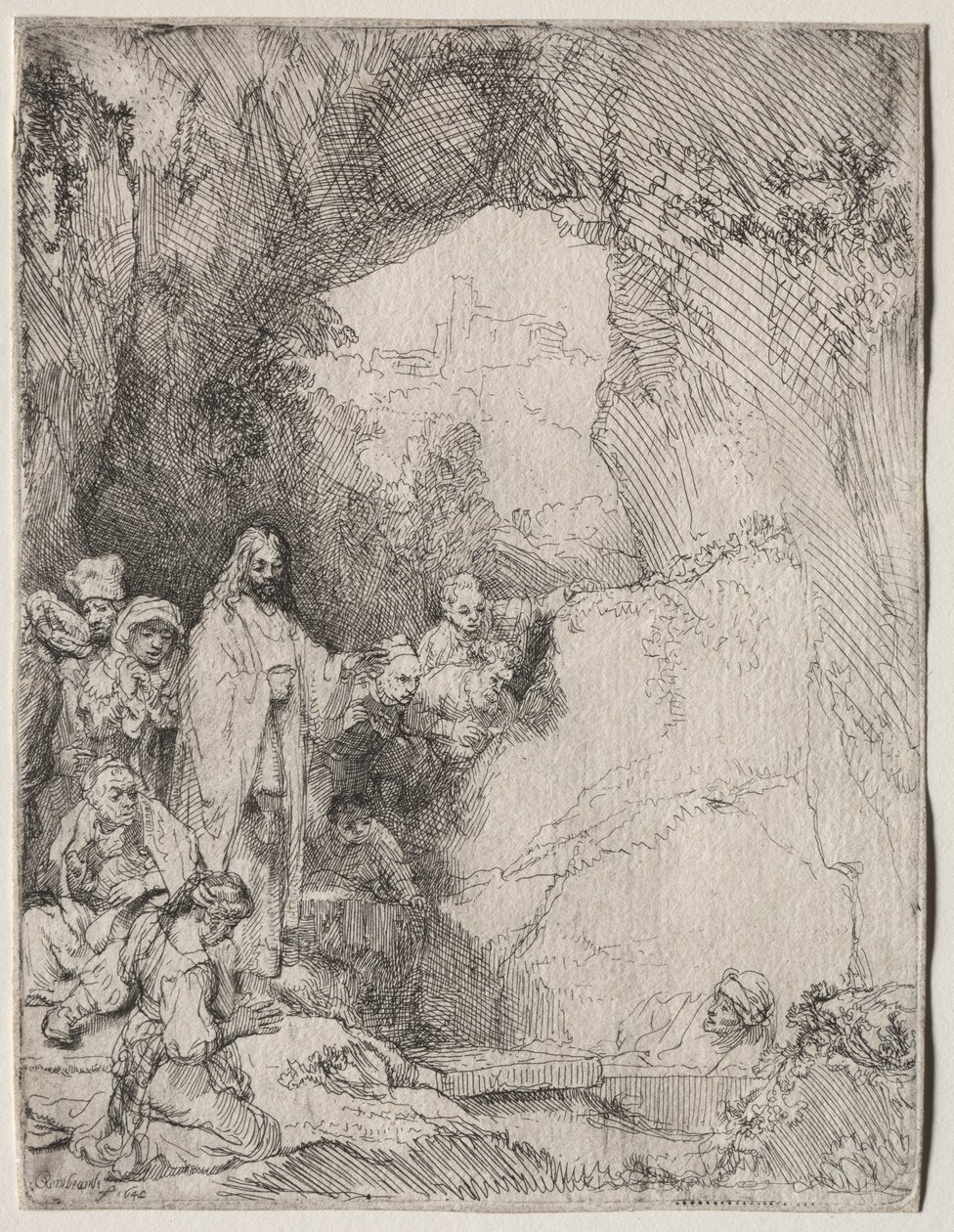 Die Auferweckung des Lazarus: Kleine Platte von Rembrandt van Rijn