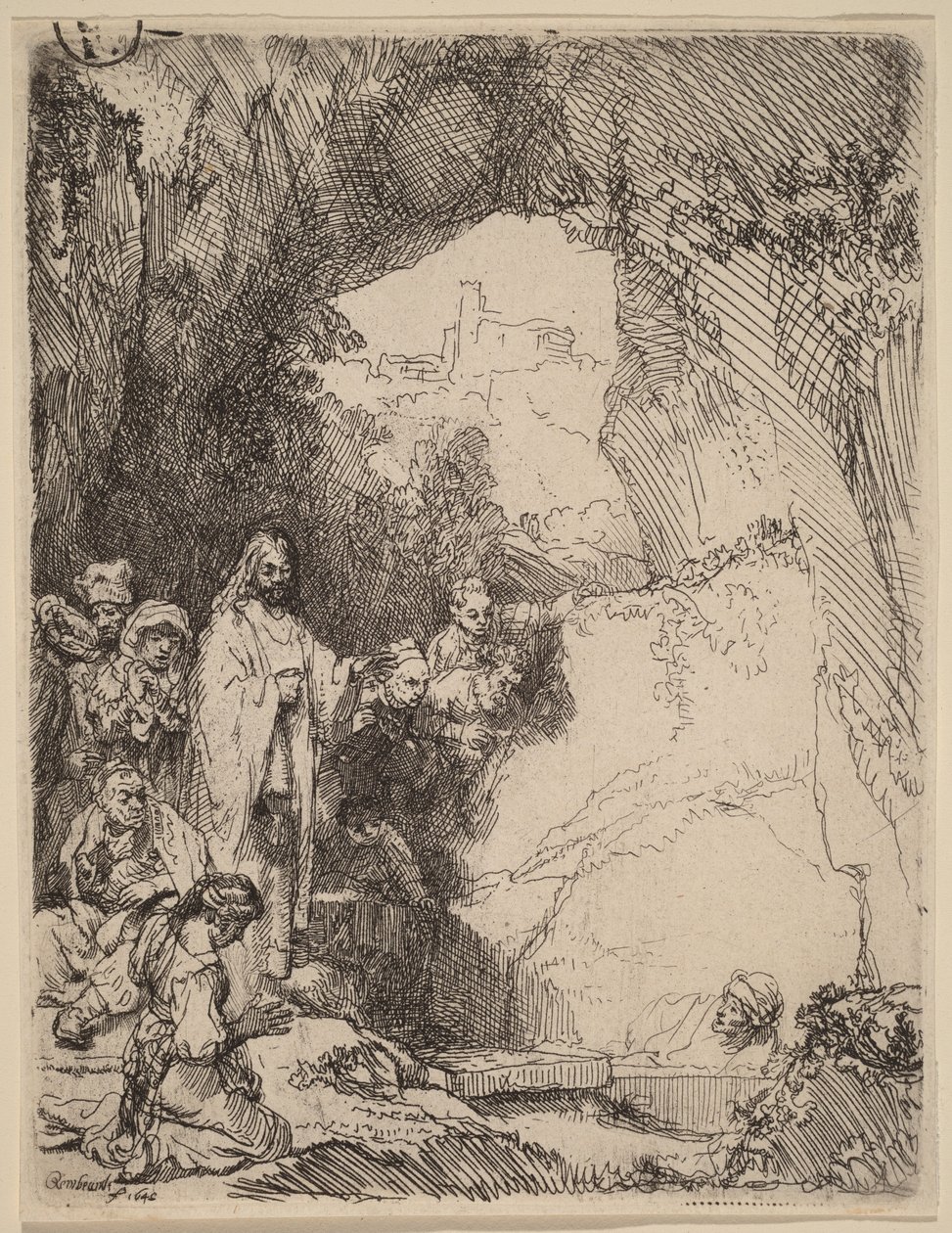 Die Auferweckung des Lazarus: Kleine Platte von Rembrandt van Rijn