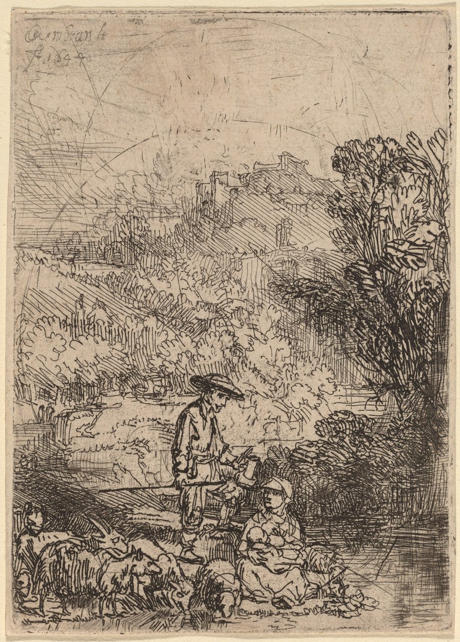 Der Hirte und seine Familie von Rembrandt van Rijn
