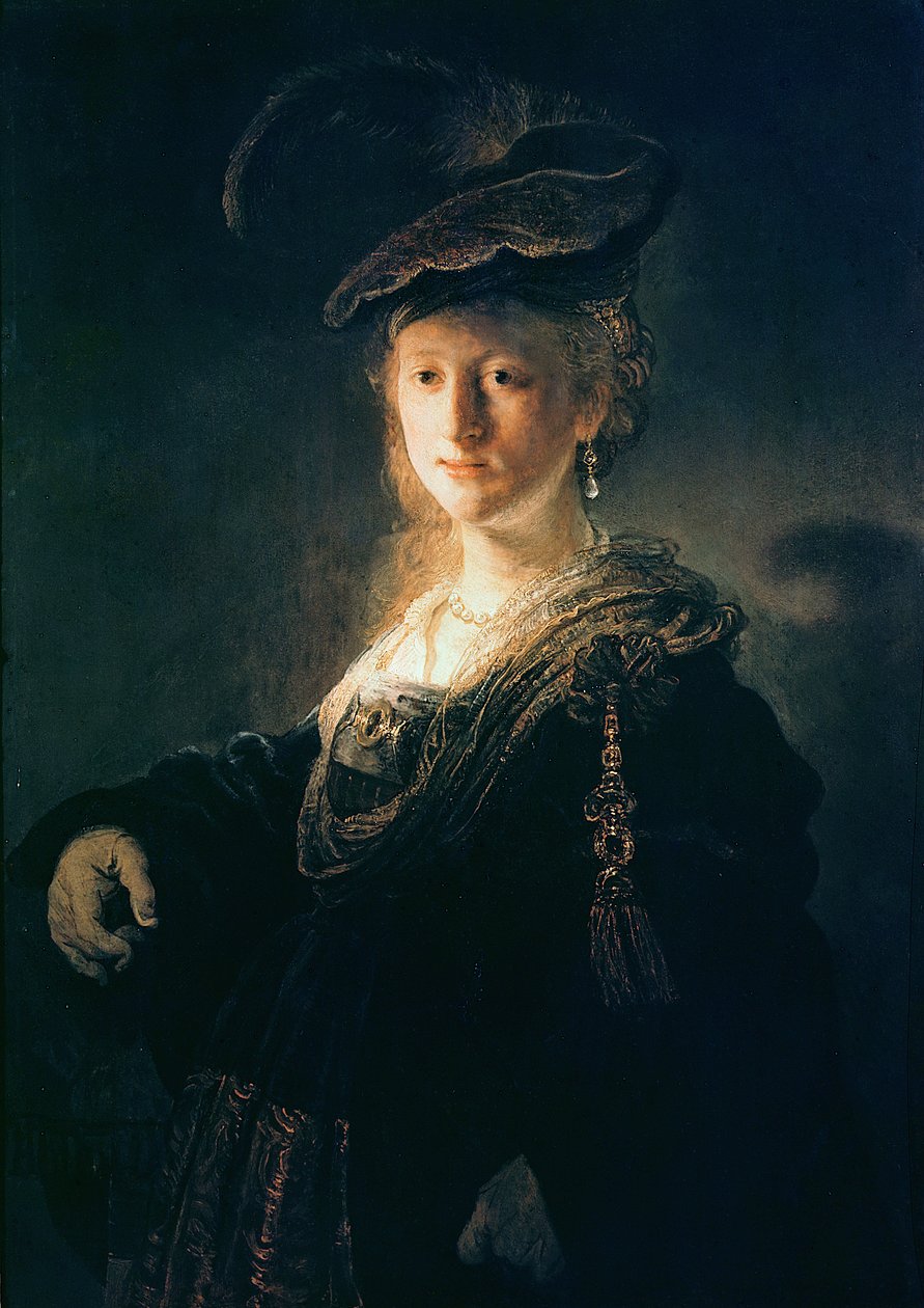 Junge Frau in Kostüm von Rembrandt van Rijn