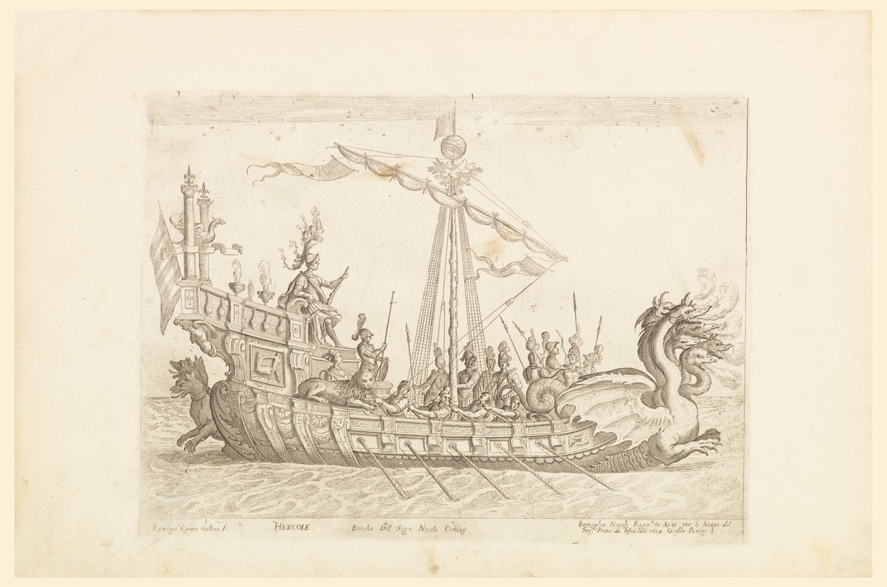Hercole barca del Sig. Nicolo Cimenes, aus Vessels of the Argonauts für die Hochzeitsfeier von Cosimo de