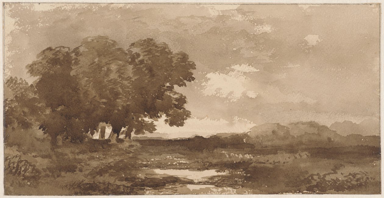Landschaft mit Baumgruppe links von Remigius Adrianus Haanen