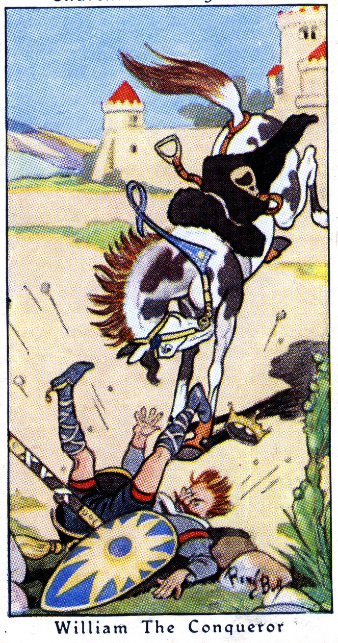 Wilhelm der Eroberer stürzt am 9. September 1087 bei Saint-Gervais in der Nähe von Rouen, Normandie, 1936 vom Pferd von René Bull