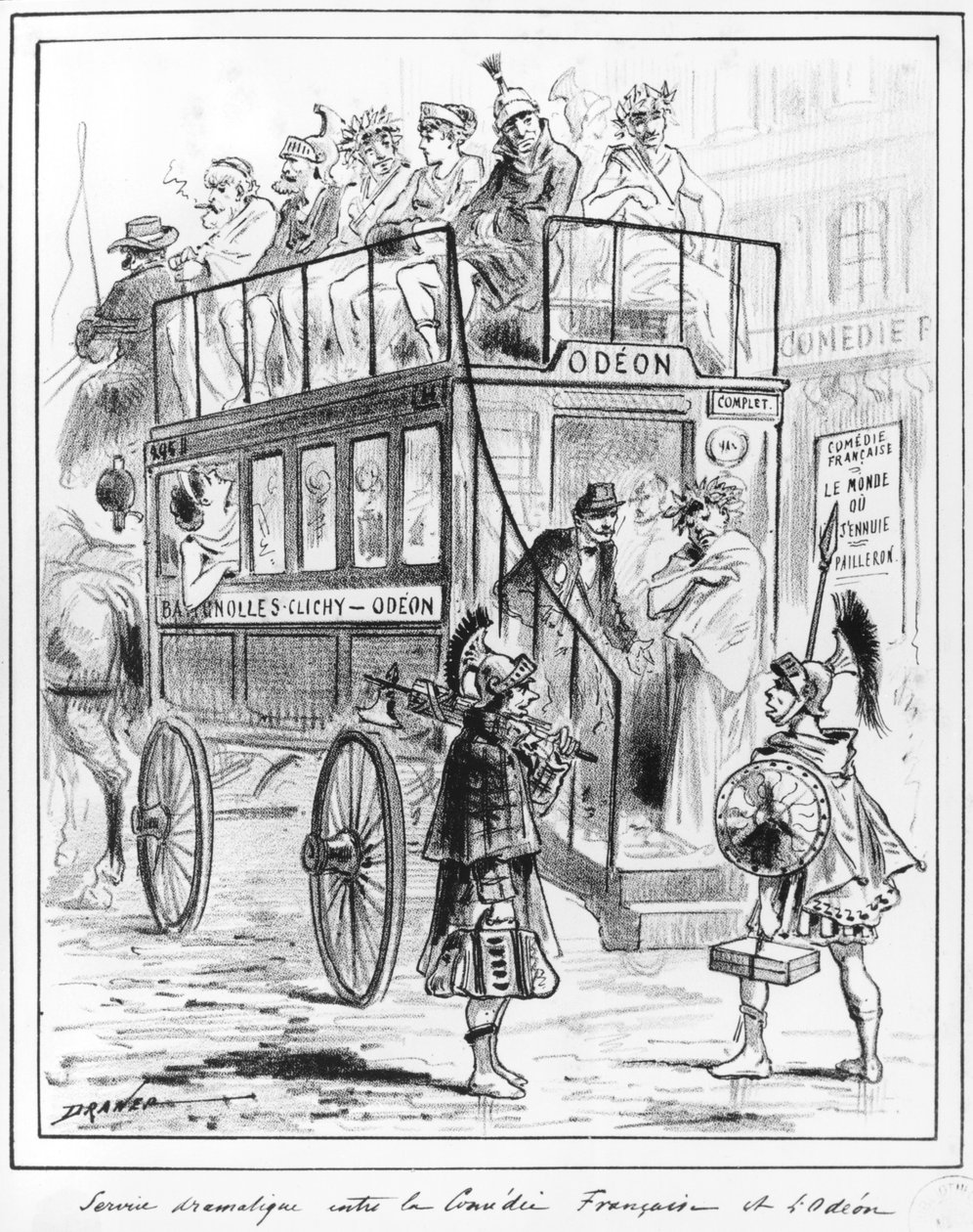 Busverbindung zwischen der Comédie-Française und dem Odéon von Renard Jules Draner